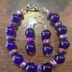 TALLY'S Purple Beaded Jewelry Set